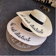 Sun Hat With Letter Mujer Cap Wide Big Brim Ladies Summer Beach Straw Shade  eb-71553575
